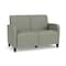 Lesro Siena Lounge Reception 2 Seat Tandem Seating No Center Arm, Walnut, OH Eucalyptus Upholstery SN2101 - alternate 1